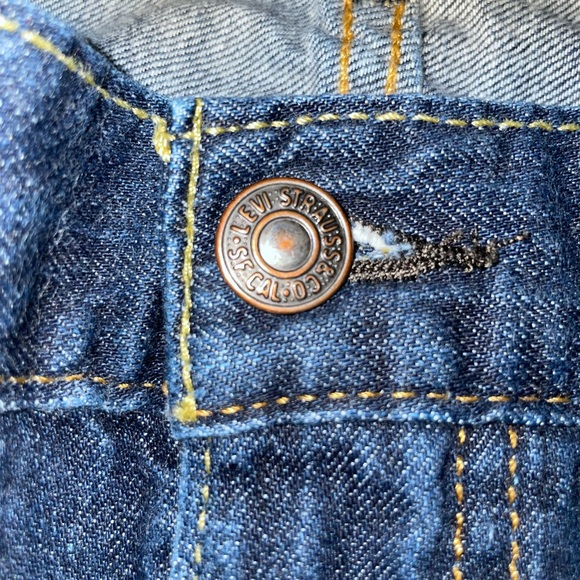 Levi’s 505 Regular Fit Straight Denim Jeans Mens Size 42x30 Dark Wash EUC - Picture 6 of 16